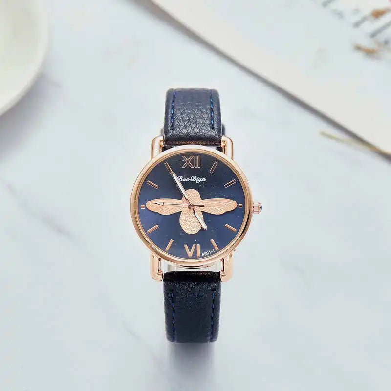 Simple Cute Womens Watches Ladies Fashion Bee Watch New Simple Casual Womens Analog WristWatch Bracelet Gift Relogios Feminino