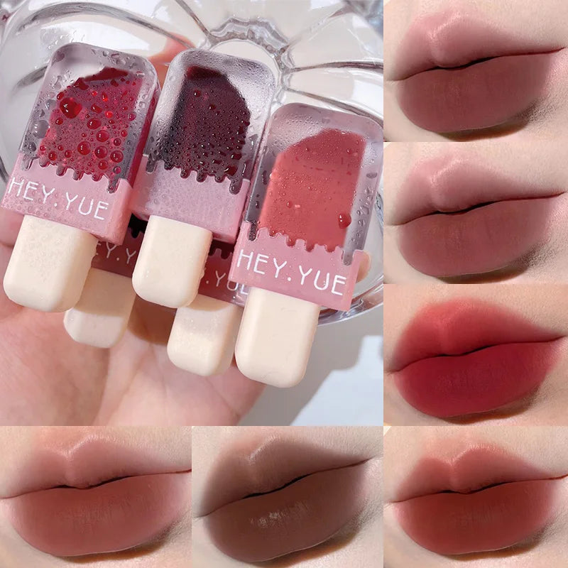 HEYYUE Ice Cream Lip Glaze — Velvet Matte Finish, Pudding Lip Clay, Student-Friendly Everyday Skin-Brightening Lipstick