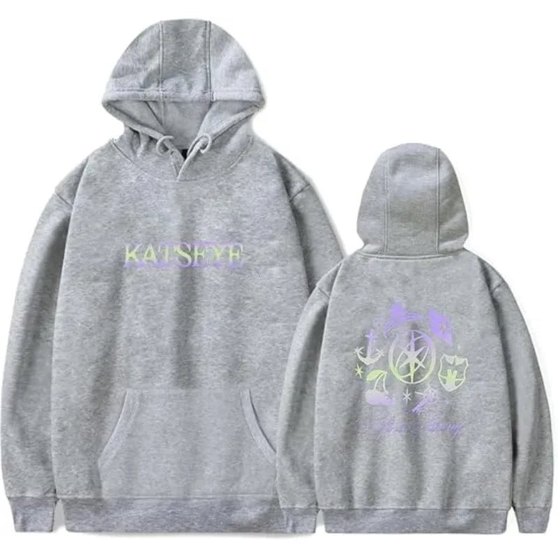 Katseye Men & Women Casual Oversize Hoodies Long Sleeve Pullovers Thicken Couple Hoodie Hooded Sweater Velvet Couple Clothes