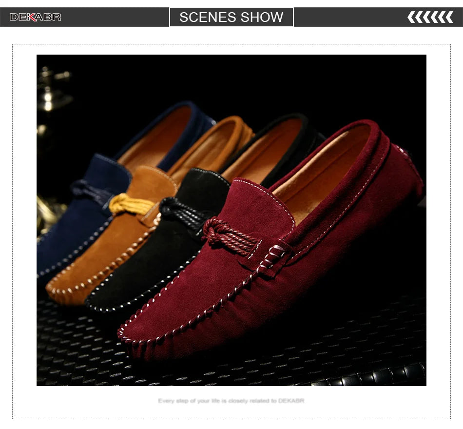 DEKABR New Design High Quality Suede Loafers Slip on Moccasins Comfortable Breathable Lightweight Handmade Driving Shoes for Men