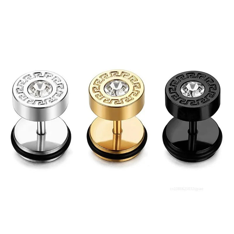 Vintage Unisex Stud Earrings Men Ear Piercing Stud Earrings Funny Punk Male Female Earings Fashion Stainless Steel Earring