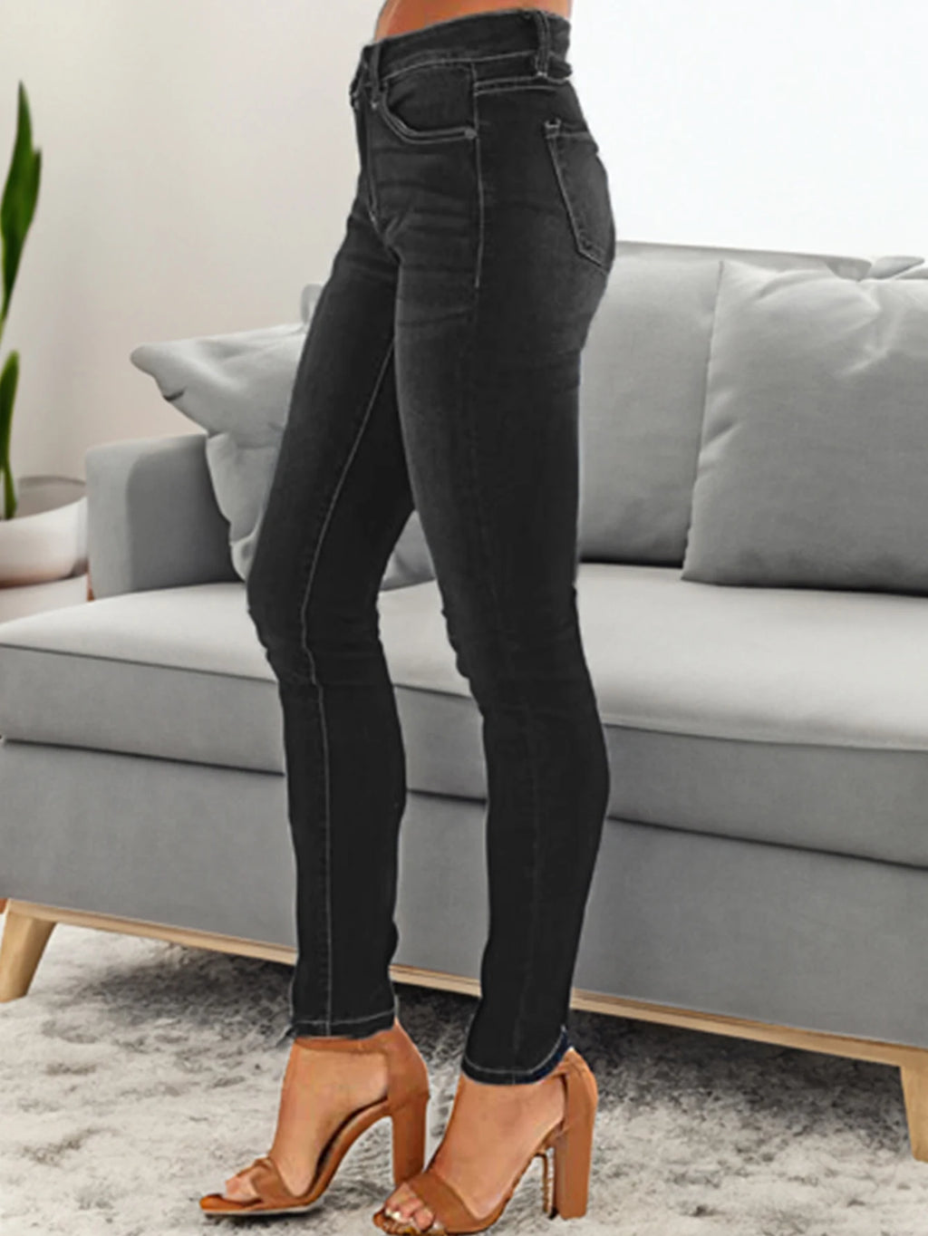 Women's high-elastic slim-fit jeans Spice Girls fashionable casual jeans
