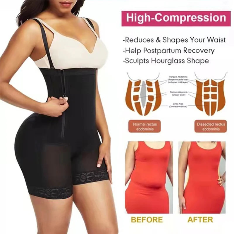 AfruliA High Compression Bodysuits Shapewear Fajas Colombianas Corrective Girdles Tummy Control Panties BBL Slimming Body Shaper