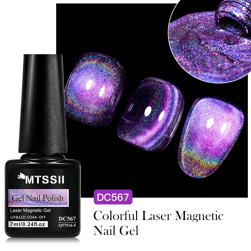 7ml Moonlight Magnetic Cat Eye Gel Nail Polish Grey Blue Red Black Autumn and Winter Nails Ultra Shine Soak Off UV Gel Nail Art