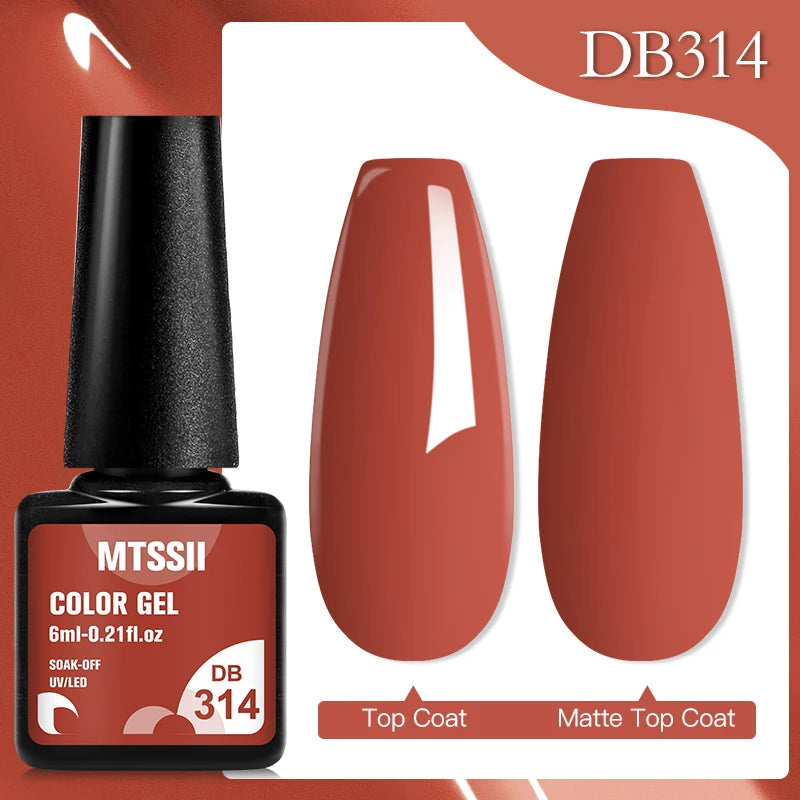 Mtssii 6ML Chocolate Color Gel Nail Polish Brown Semi Permanent UV Gel Autumn Winter Popular Soak Off Nail Art Gel Varnishes