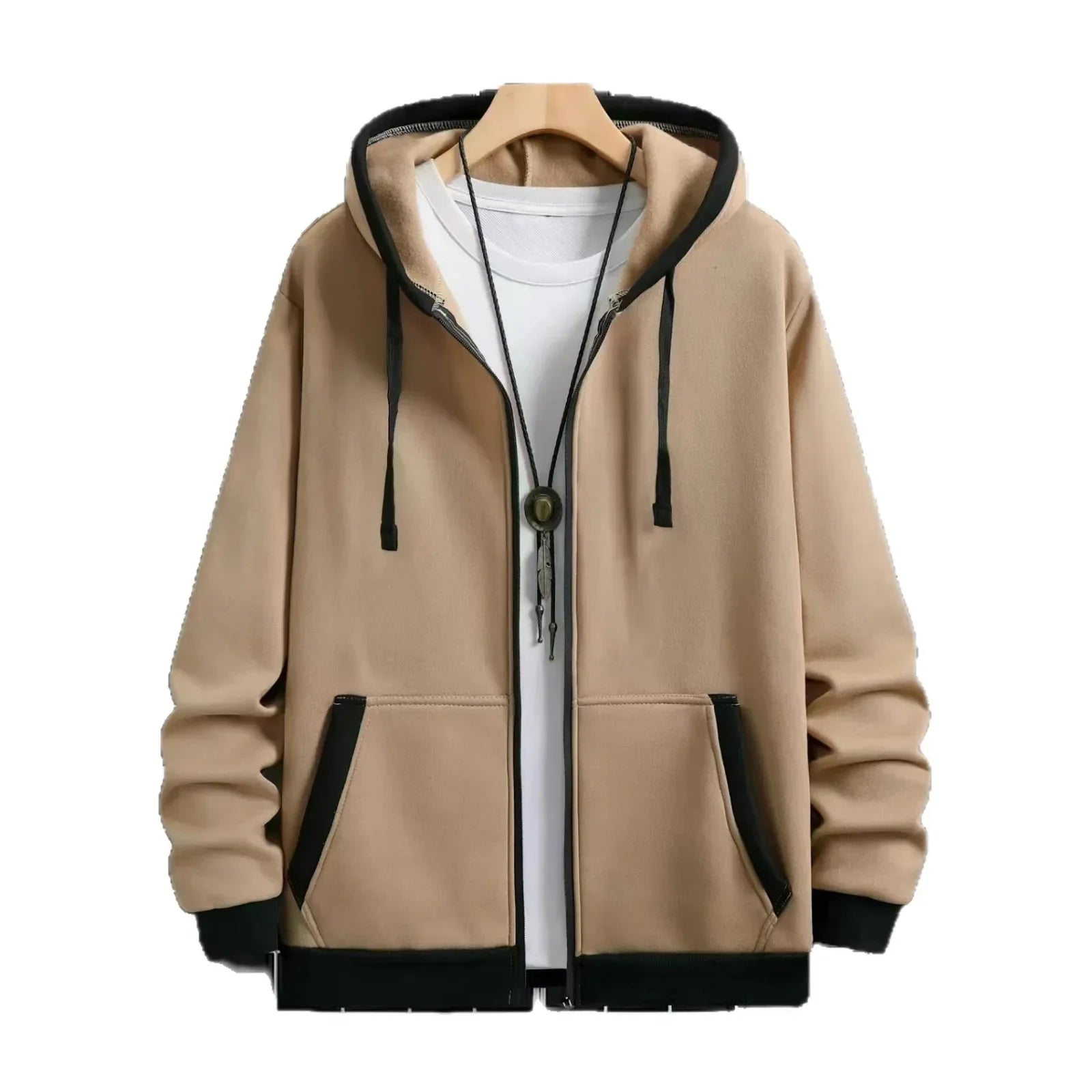 Thickened Men's Hooded Zipper Cardigan Casual Outerwear Fashionable Sweatshirt Autumn Winter New Arrival Cross-Border Style