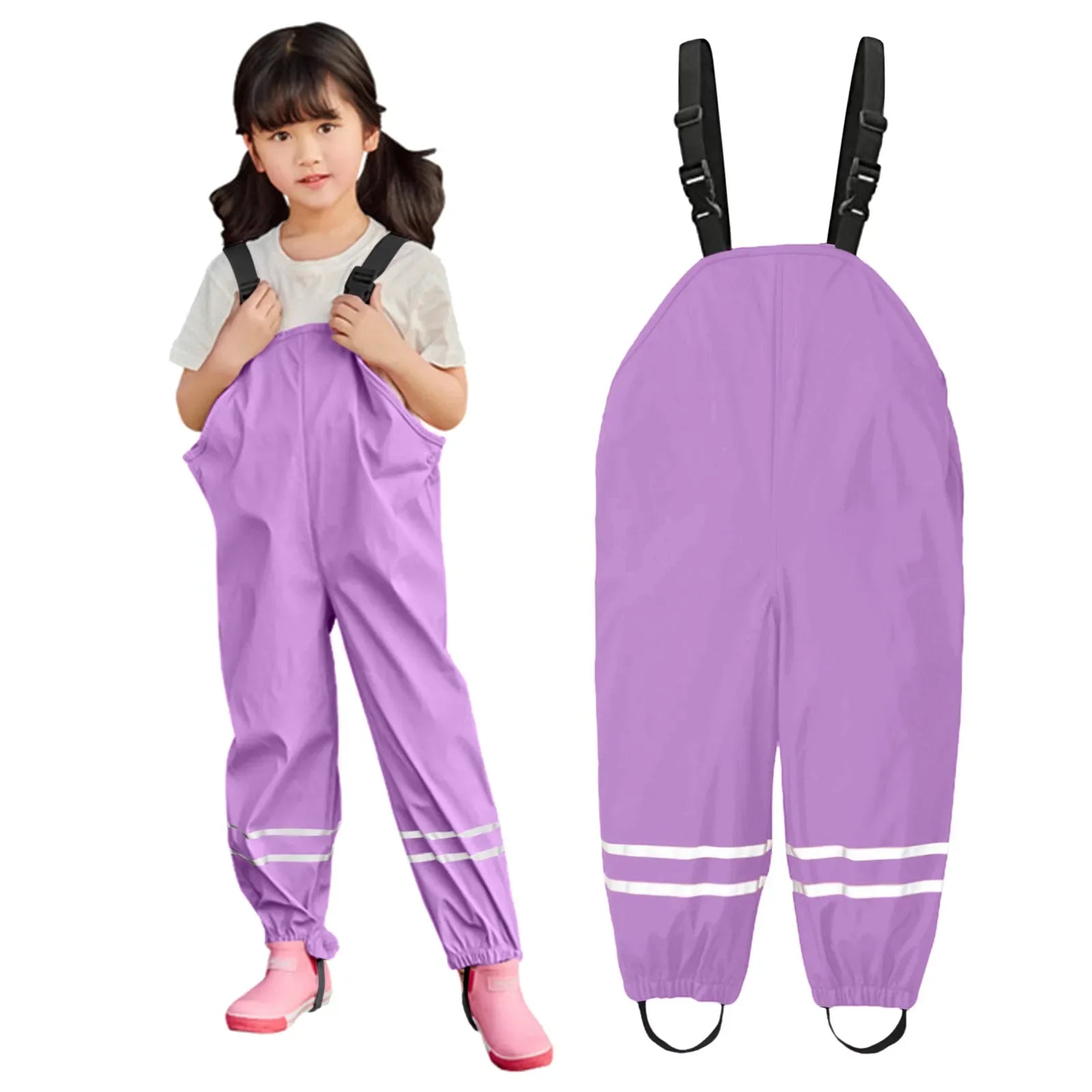 Children Waterproof Rain Pants Toddler Kids Boys Girls Rain Dungarees Windproof Waterproof Overalls Mud Jumpsuit Clothes штаны