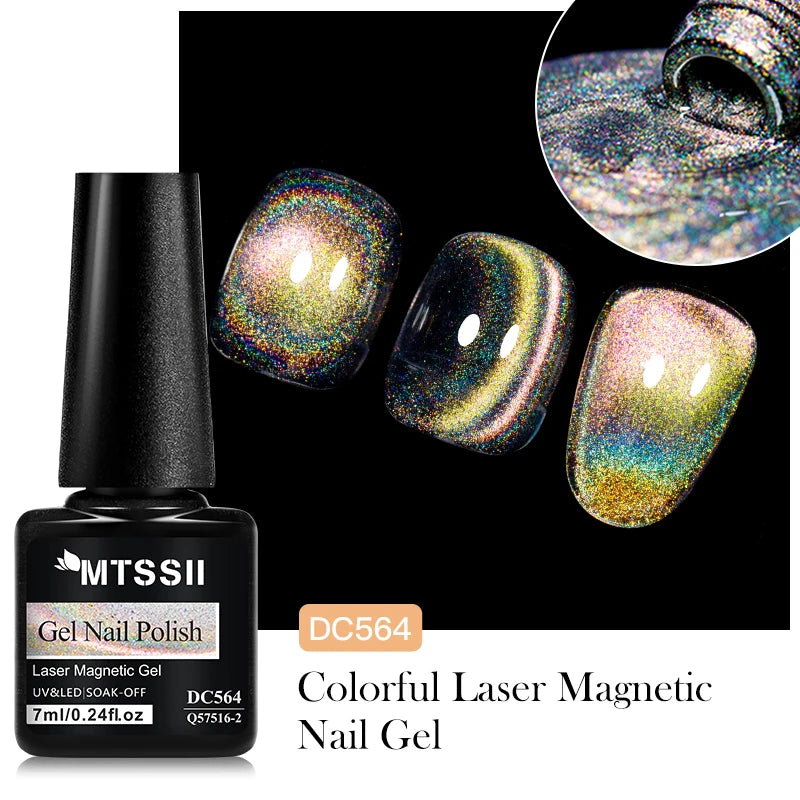 7ml Moonlight Magnetic Cat Eye Gel Nail Polish Grey Blue Red Black Autumn and Winter Nails Ultra Shine Soak Off UV Gel Nail Art