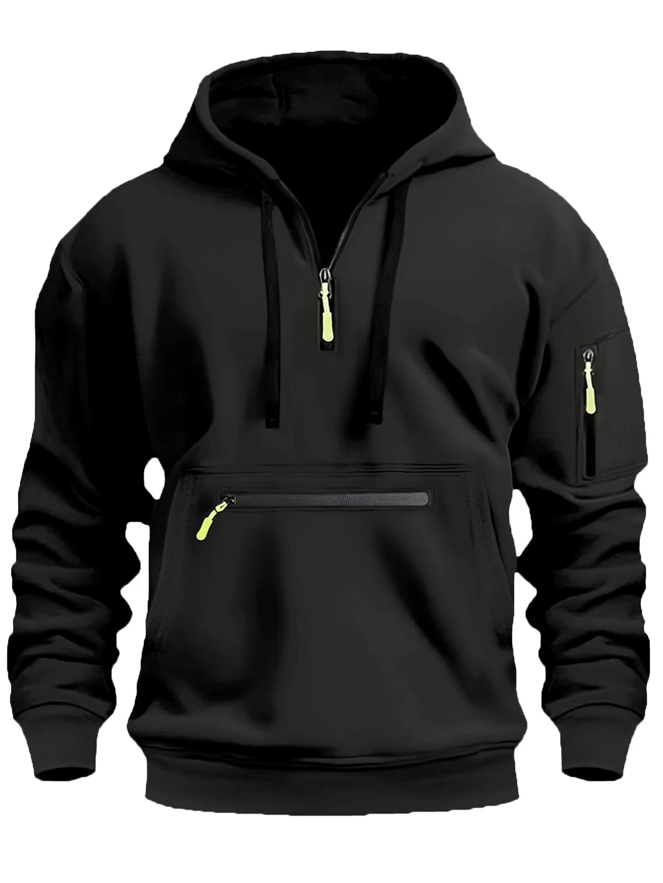 Half Zipper Men's Tactical Hoodies Solid Warm Fleece Military Sweatshirts Multi Pockets Male Hooded Jackets Thick Outdoor Polar