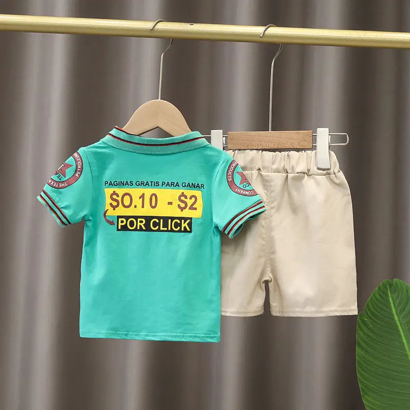 Children Clothing mother Kids Clothes Children's Sets Boys T-shirt Shorts Summer Cotton Short sleeve fashion Suit2PCS