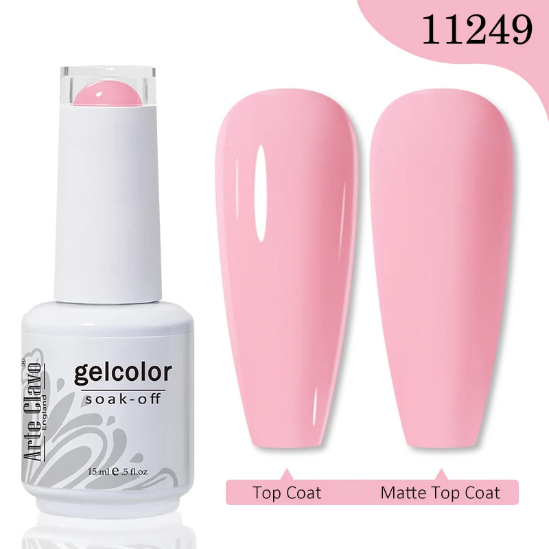 Arte Clavo 15ml Rose Red Pink Color Gel Nail Polish Autumn Winter Hot Sale Long Lasting Soak Off For Manicure Nail Art Gel