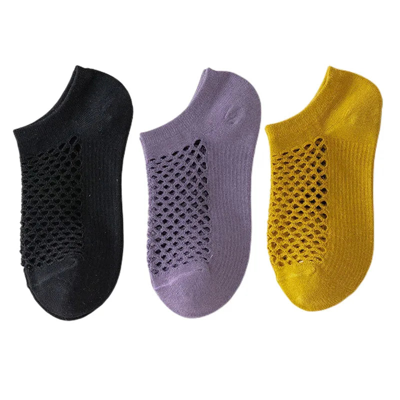 3pairs Women's Socks Breathable Fishnet Casual Ankle Sock Fashion Comfortable High Quality Summer Thin Ladies Calcetines Mujer