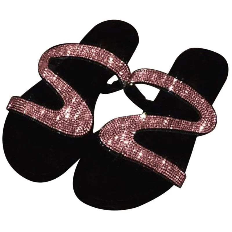 Women Summer Flat Bling Slippers Female Flip Flops Sandals Outdoor Beach Women Sandals  Glitter Shoes for Women 2024