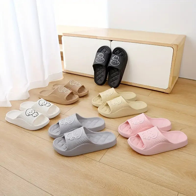 1pc Cute Cartoon Decor Pillow Slides Soft Sole Lightweight Slip On EVA Home Shower Slides Non-slip Beach Comfort Shoes