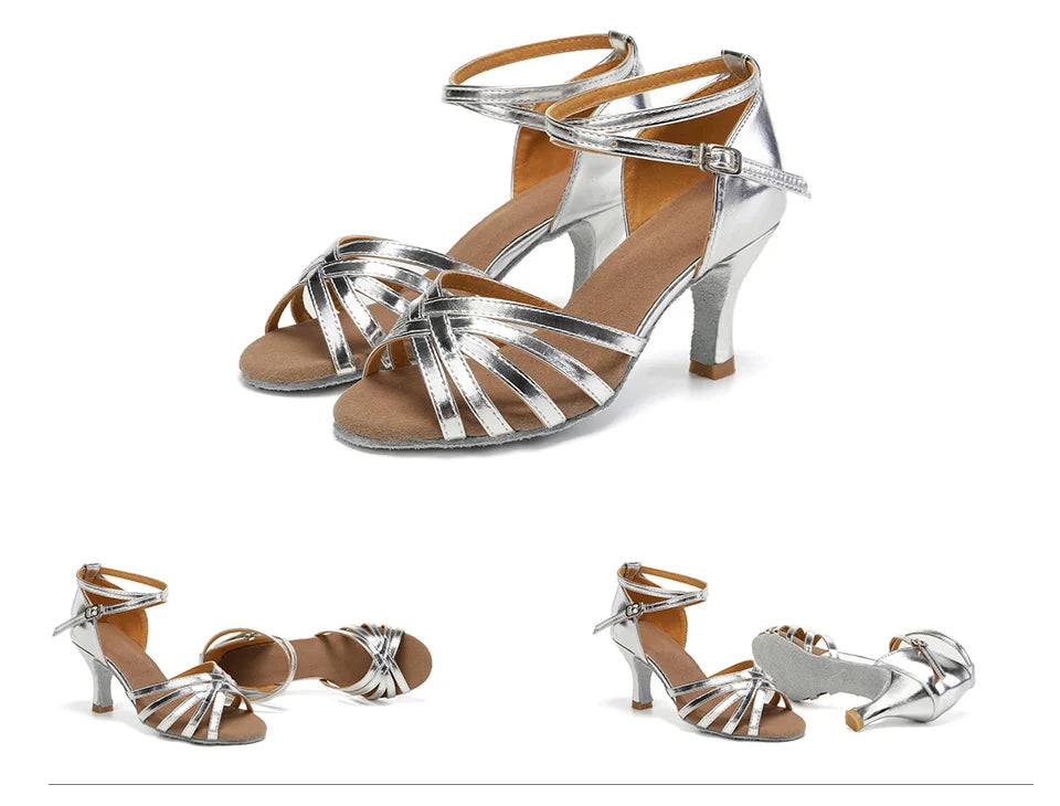 Hot Selling Women's Tango/Ballroom/Latin Dance Dancing Shoes Heeled Salsa Professional Dancing Shoes For  Girls Ladies 5cm/7cm