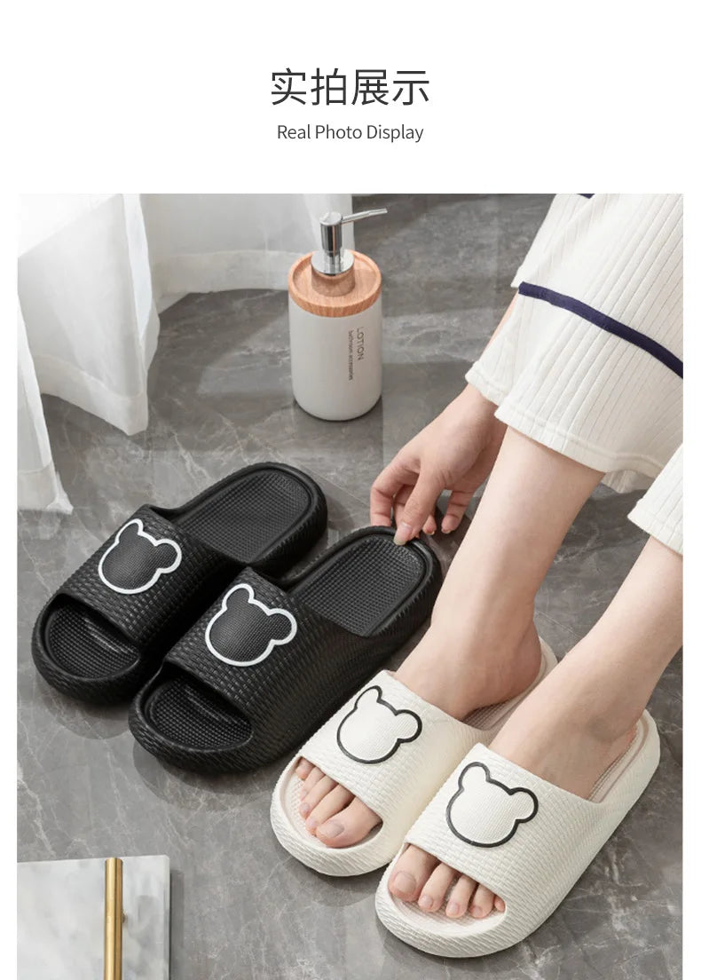 Home Cloud Slipper Men Cartoon Bear Sandal Flip Flop Beach House Shoe Platform Female Woman Slides Ladies Outdoor Rubber Sneaker
