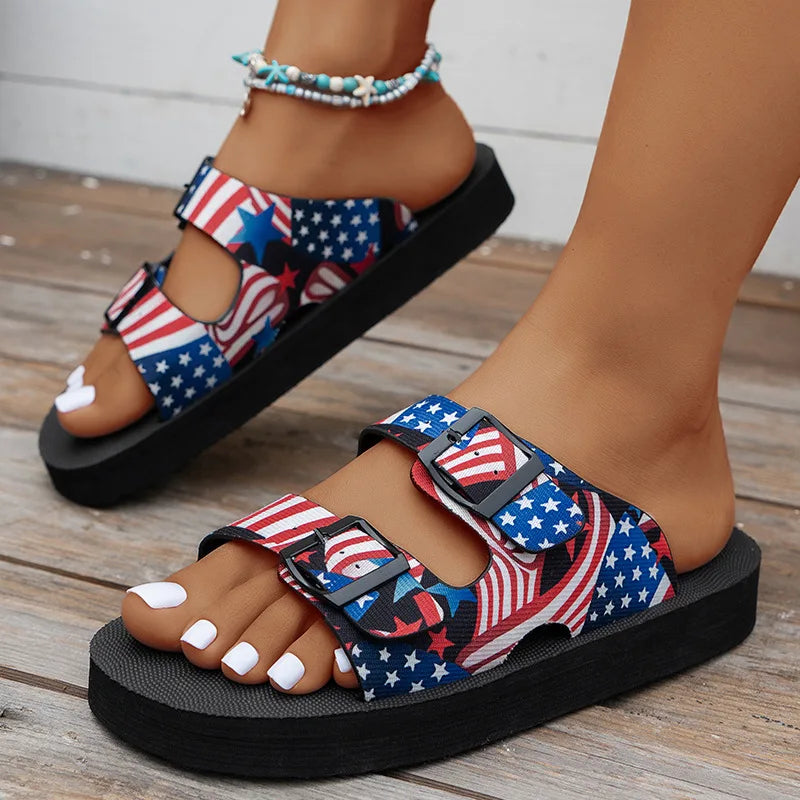 Women Slippers Lightweight Slippers New Mixed Colors Buckle Women Sandals Casual Beach Slippers House Shoes Designer Flat Shoes