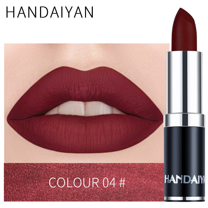 HANDAIYAN 12 Color Matte Lipstick Waterproof Moisturize Velvet Sexy Lip Gloss Popular Color Hot Selling Fashion Beauty Lipstick