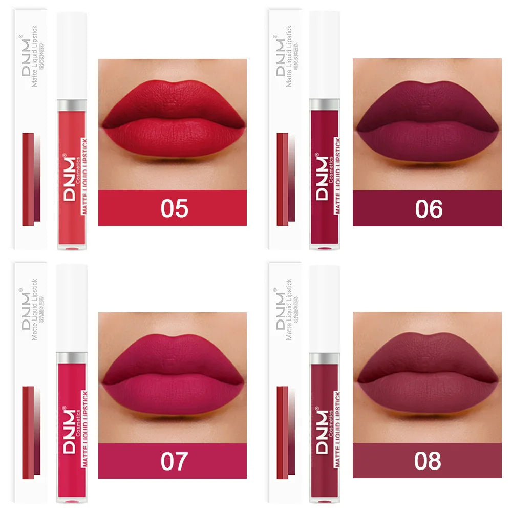 DNM 19 Colors Matte Lip Gloss Waterproof Long-lasting Non-fading Lip Glaze Multi-color Non-stick Cup Lipstick Lipgloss