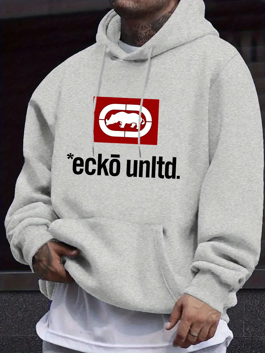 Men's Hoodie with Graphic "Ecko Unlimited" - Casual Sweater  Long Sleeves  Regular Fit Autumn/Winter Casual Hoodie