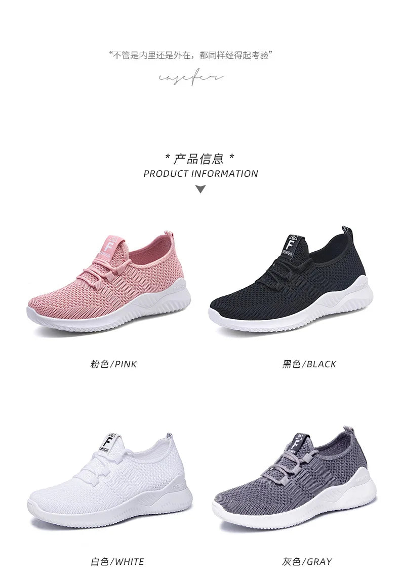 Comfortable Women's Casual Sneakers Summer Breathable Flat Shoes Fashion Women Sneakers Versatile Lace-Up Running Shoes 2025 New