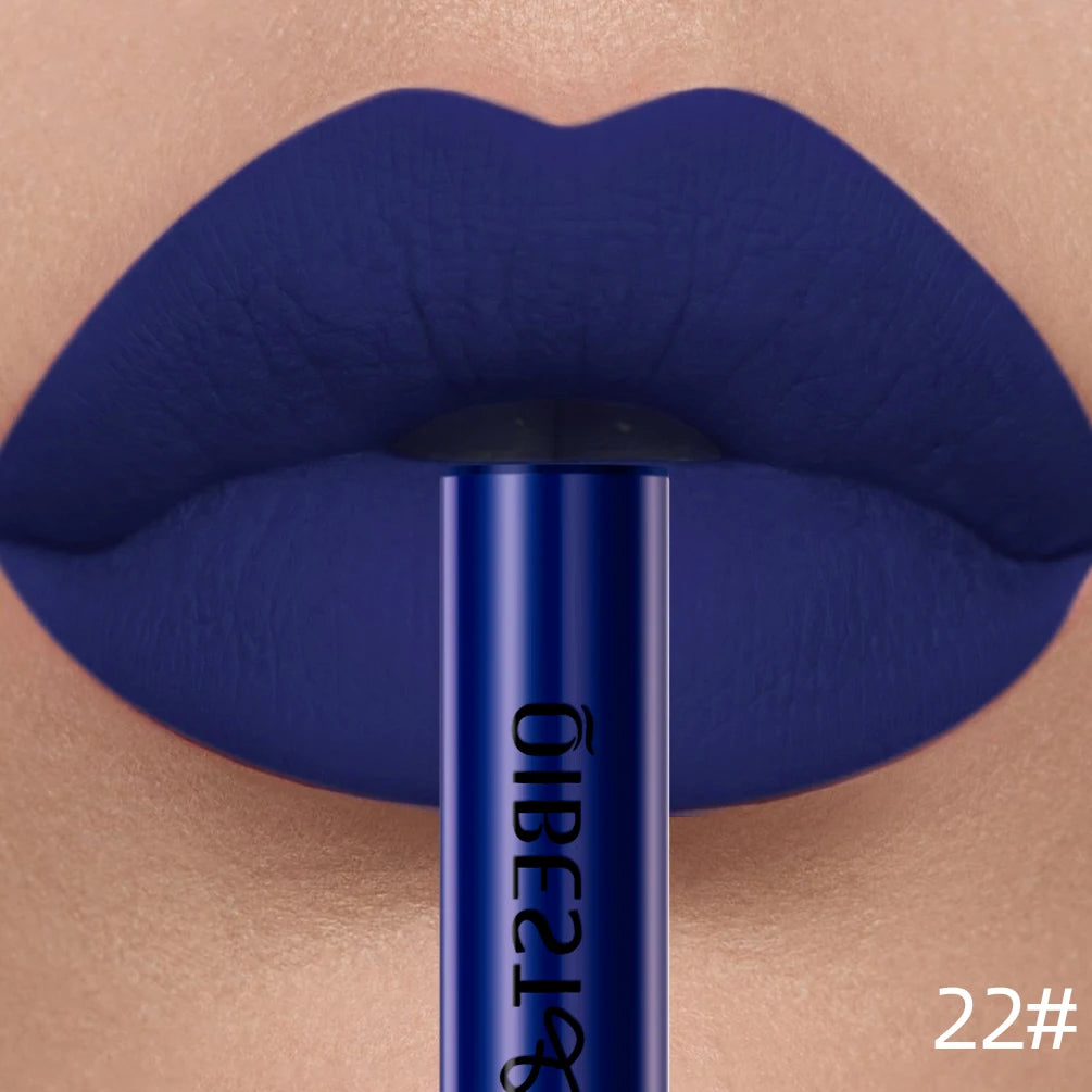 QIBEST Matte Liquid Lipstick Waterproof Long Lasting Velvet Lip Gloss Tint Tube Matte Nude Pigment Red Lipgloss Lips Makeup