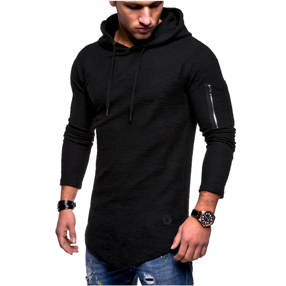 Mens Gym Thin Hoodie Long Sleeve Hoodies With Mask Sweatshirt Casual Splice Large Open-Forked Mask Hoodie Sweatshirt Hooded Tops