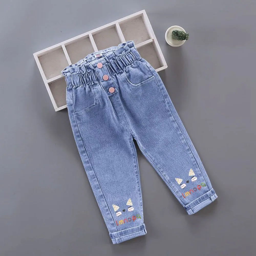Girls Pants Kids Clothes Children Jeans Cowboy  Denim Pants Spring Autumn Fashion Clothing Streetwear Casual Harajuku