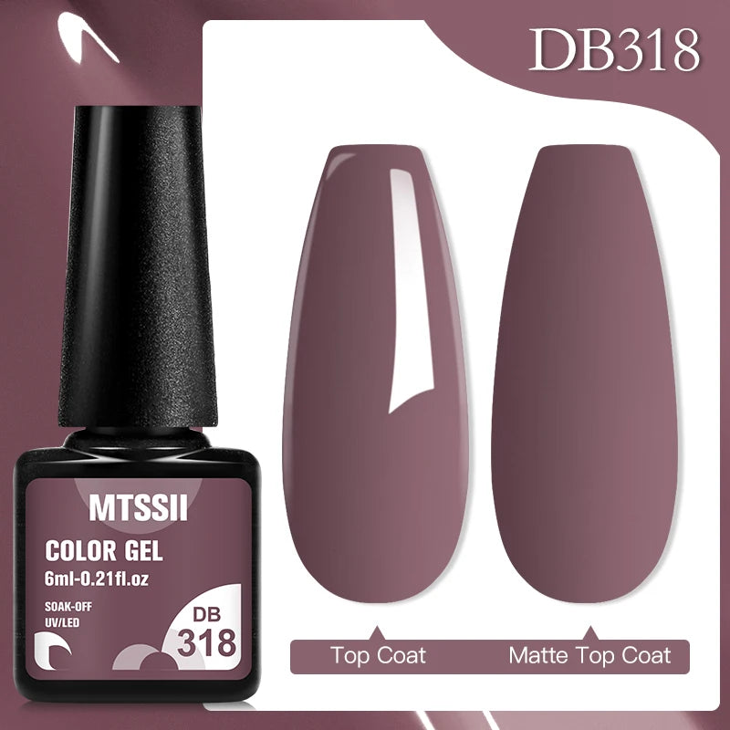 Mtssii 6ML Chocolate Color Gel Nail Polish Brown Semi Permanent UV Gel Autumn Winter Popular Soak Off Nail Art Gel Varnishes