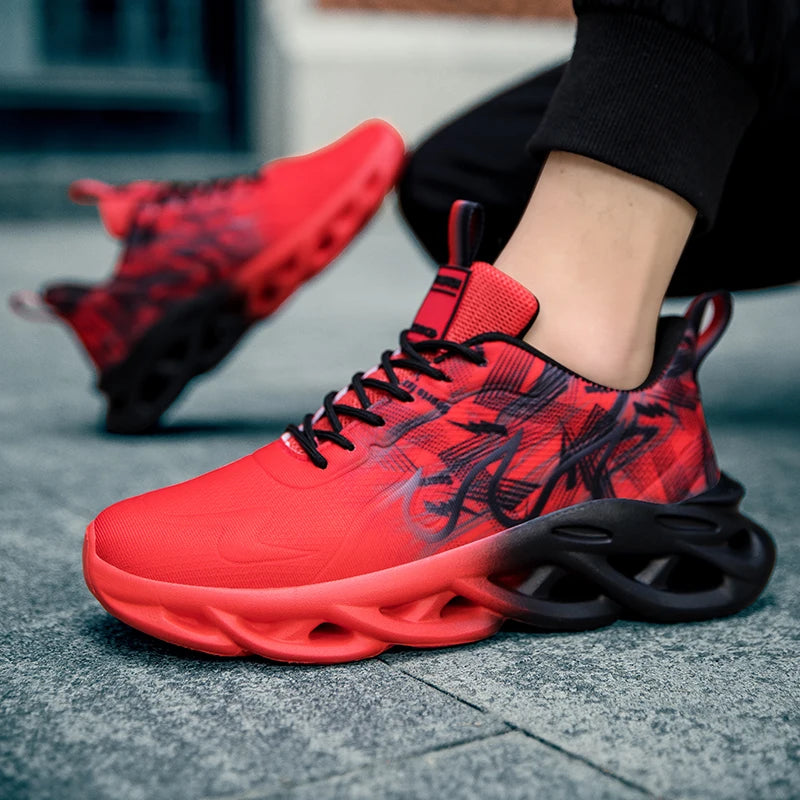 Running Shoes men Mesh Breathable Flat Cushioning Soft Comfortable Sneakers Outdoor Gym Trendy Casual Jogging Shoes for Men