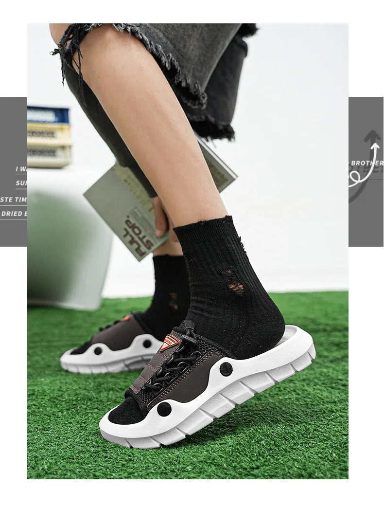 New Men's EVA Platform Massage Slippers Home Mute Anti-slip Slides Outdoor Beach Casual Sandal Shoes for Men Sandalias De Hombre