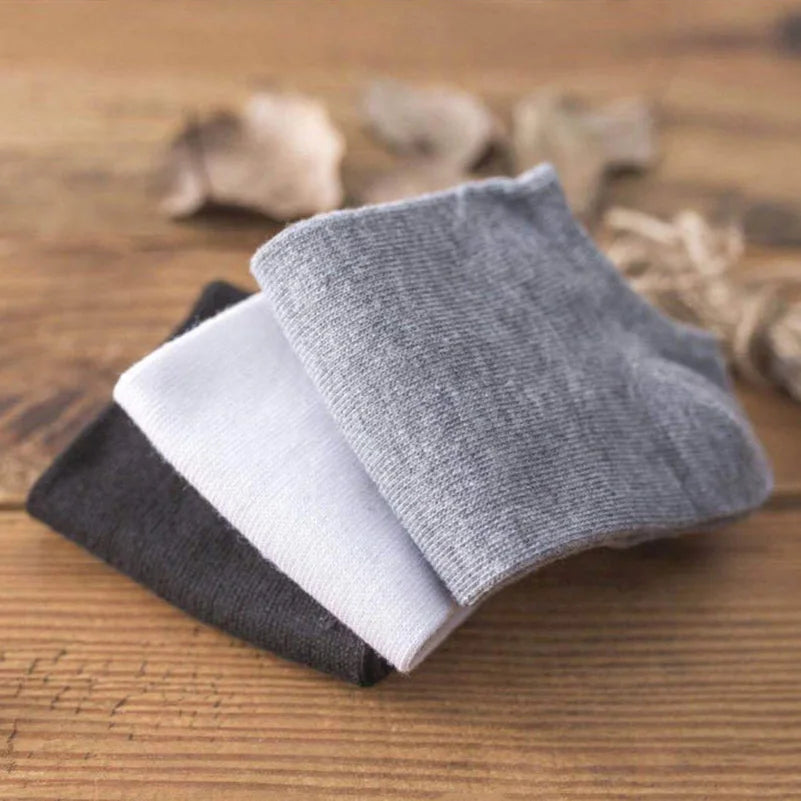 10pcs=5 Pairs Low Cut Mens Socks Solid Color Black White Grey Breathable Cotton Sports Socks Female Male Short Ankle Socks Women