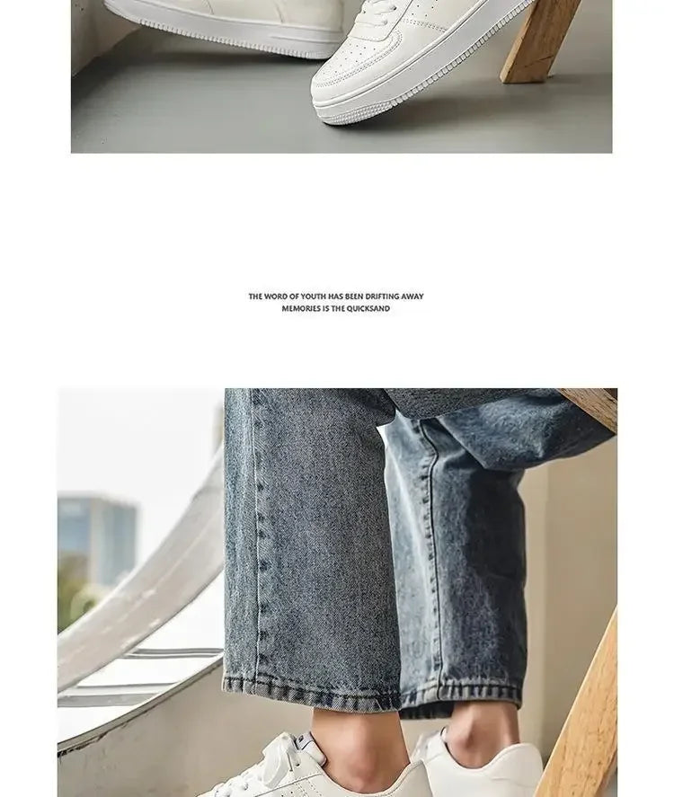 2025@@@New white men's shoes in 2025, pure white sports shoes for handsome and casual young students in spring.