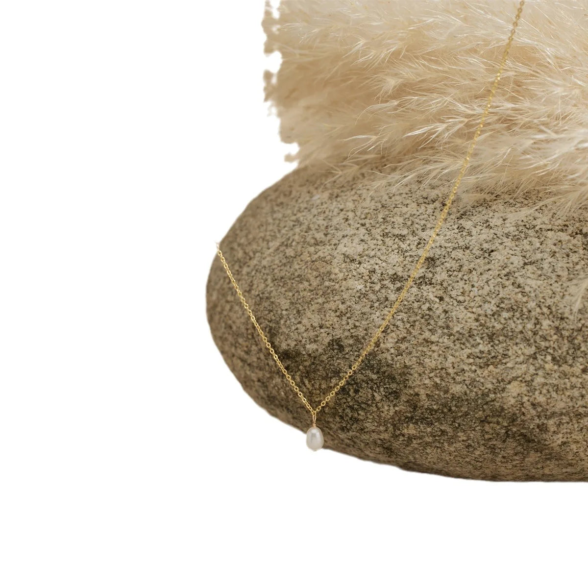 18K Gold Plated Stainless Steel Freshwater Pearl Pendant Necklace Bracelet French Vintage Set INS Style Geometric Shape Women...