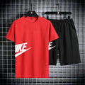 Men's summer short sleeved set, quick drying short sleeved T-shirt shorts, running sports set, two-piece set