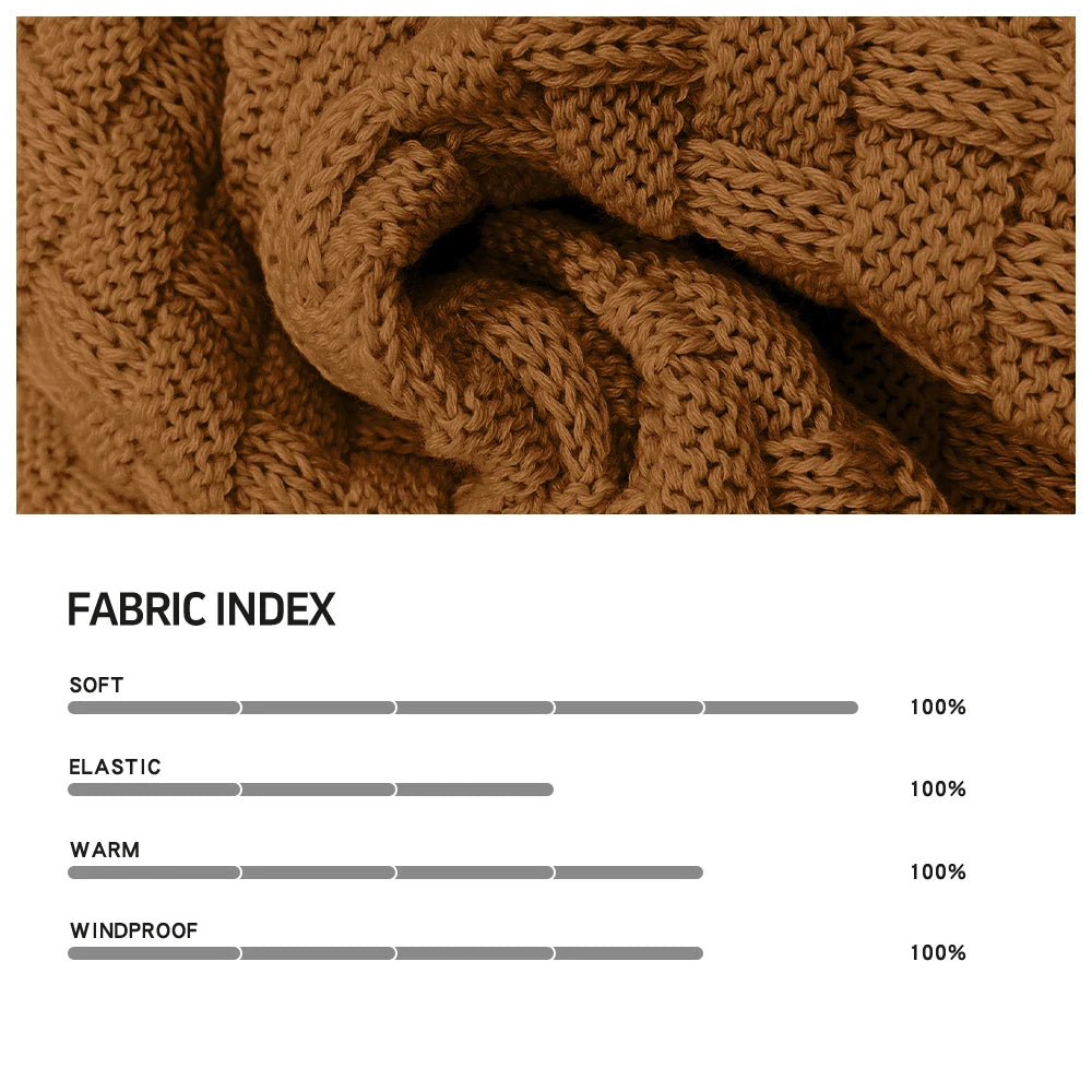 Men’s Sweater Winter Knitted Crew Neck Warm Soft Long Sleeve Pullover Textured Ribbed Edge Comfortable High Quality Top US Size