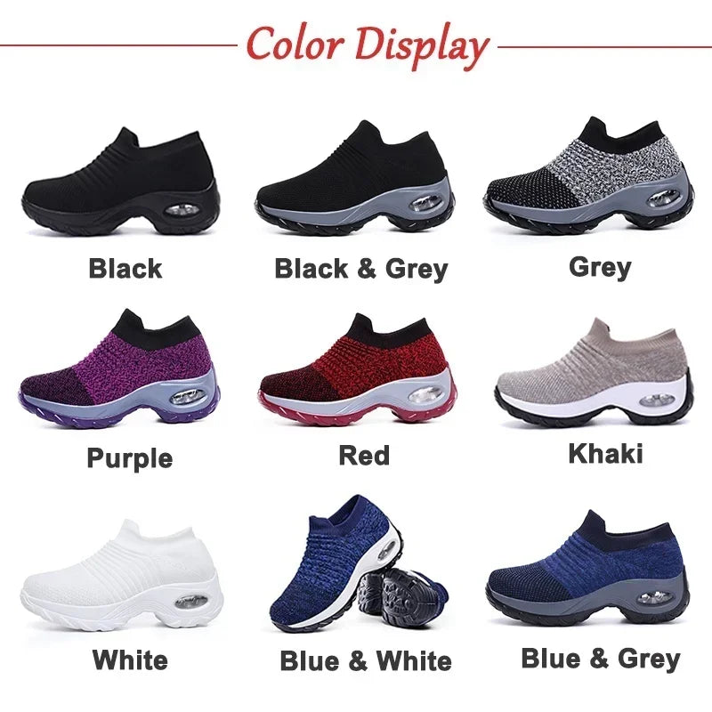 Fashion Women's Casual Sneakers Summer Comfort Mesh Running Shoes Breathable Cushion Black Sneakers for Women 2026 Student Shoes