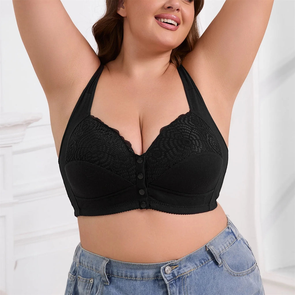 Wireless Bras For Women Plus Size Push Up Bralettes No Underwire Bra Front Closure Wirefree Bustier Tops Soft Comfort Underwear