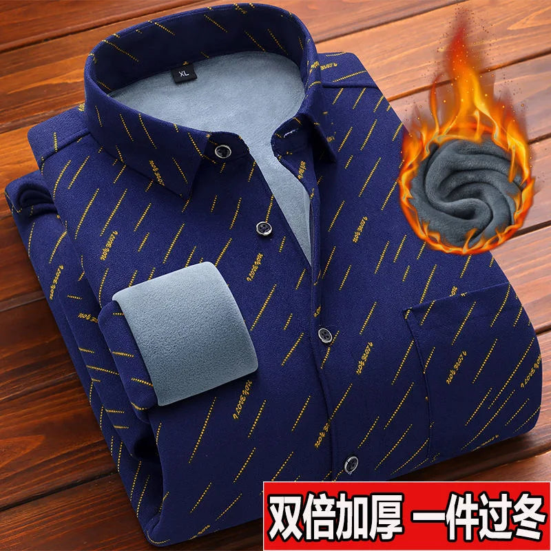 Autumn/winter Fashion Trend American Vintage Thickened Warm Plaid Shirt Men's Loose Large Size High Quality Long Sleeve Shirt