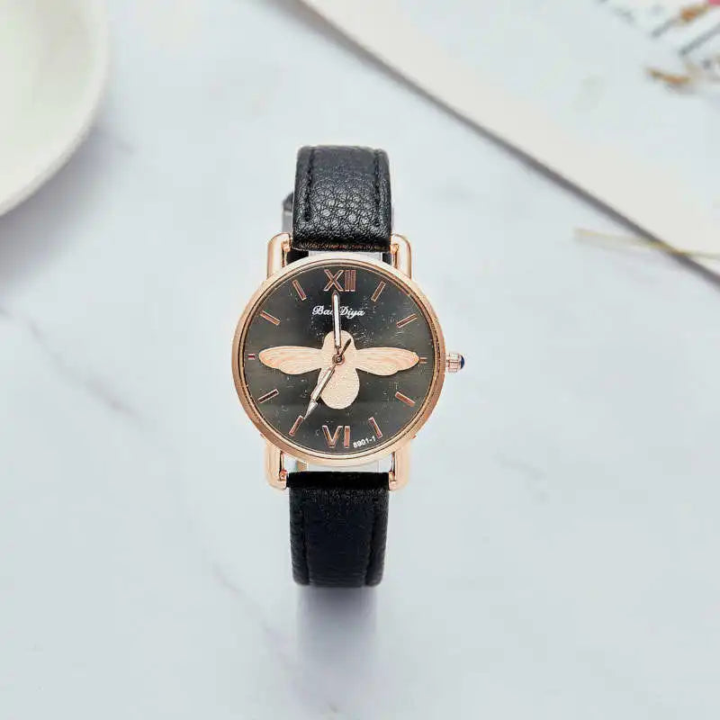 Simple Cute Womens Watches Ladies Fashion Bee Watch New Simple Casual Womens Analog WristWatch Bracelet Gift Relogios Feminino