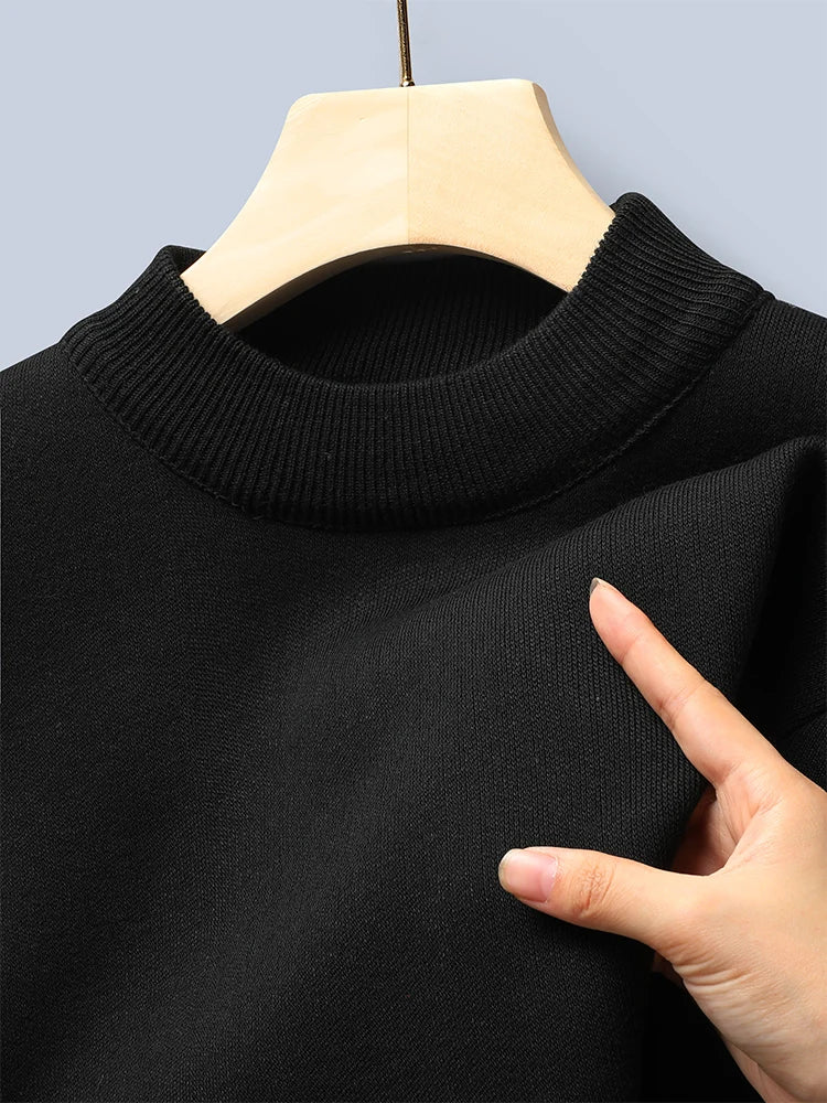 New Winter Turtleneck Sweater Thick Mens Casual Pullover Sweaters Solid Color Quality Warm Slim Turtleneck Sweaters Pullover Men