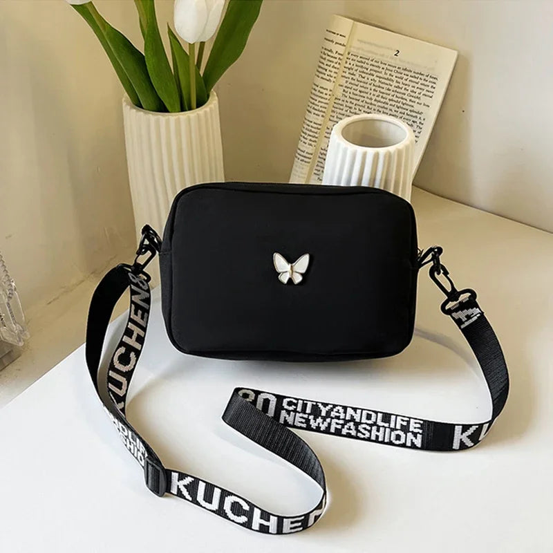 New Fashion Women Crossbody Bags Makeup Bag Women Trend Lingge Embroidery Camera Shoulder Bag Design Nylon Small Messenger Bag