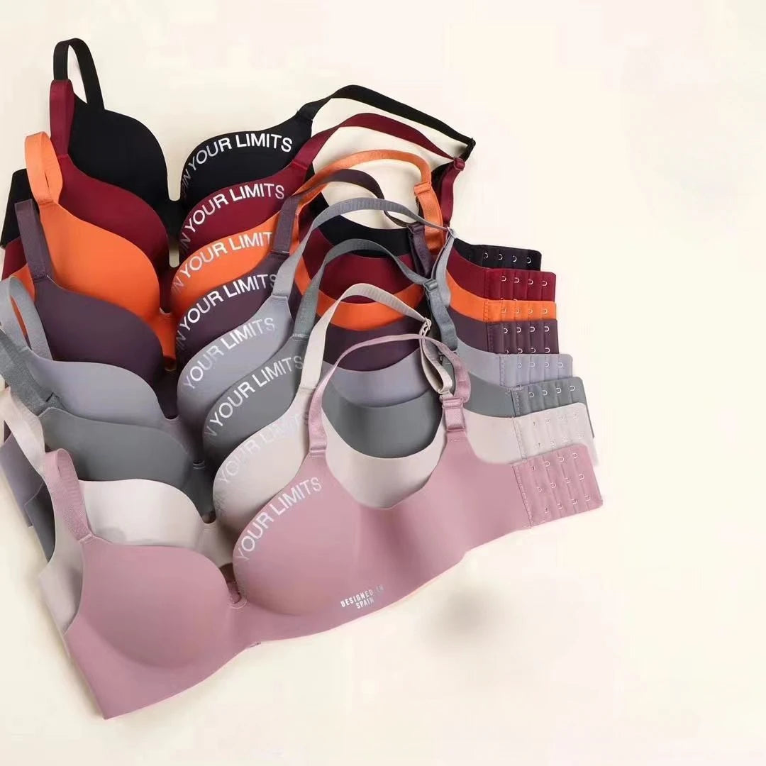 Women Print Seamless Bra Sexy Lingerie Floral Push Up Bras One-Piece Underwear 2024