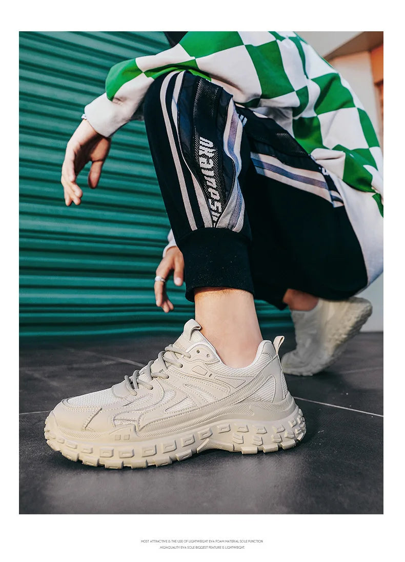 Breathable Casual Men's Sneaker Trendy Dad Comfortable Shoes for Man Sports Durable Thick-soled Sneakers Running Tenis Masculino