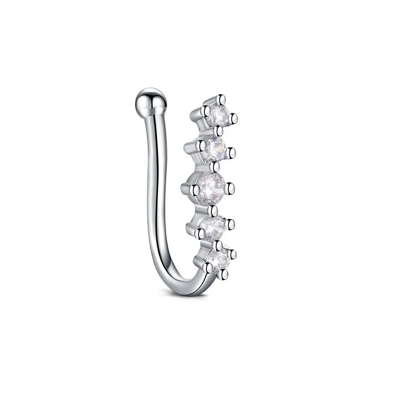 1Pcs Stainless Steel Nose Ring Hoop C Shape Septum Rings Non Piercing Ear Clip Earring Fake Nose RingsWomen Piercing Jewelry