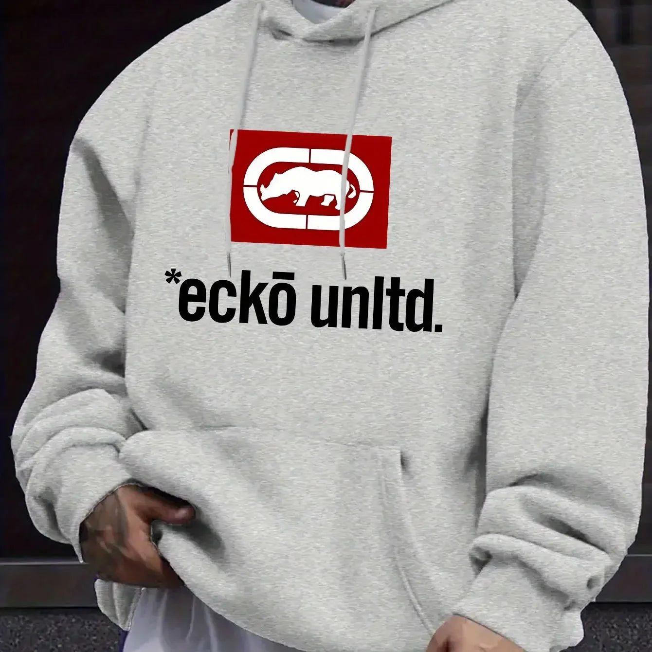 Men's Hoodie with Graphic "Ecko Unlimited" - Casual Sweater  Long Sleeves  Regular Fit Autumn/Winter Casual Hoodie