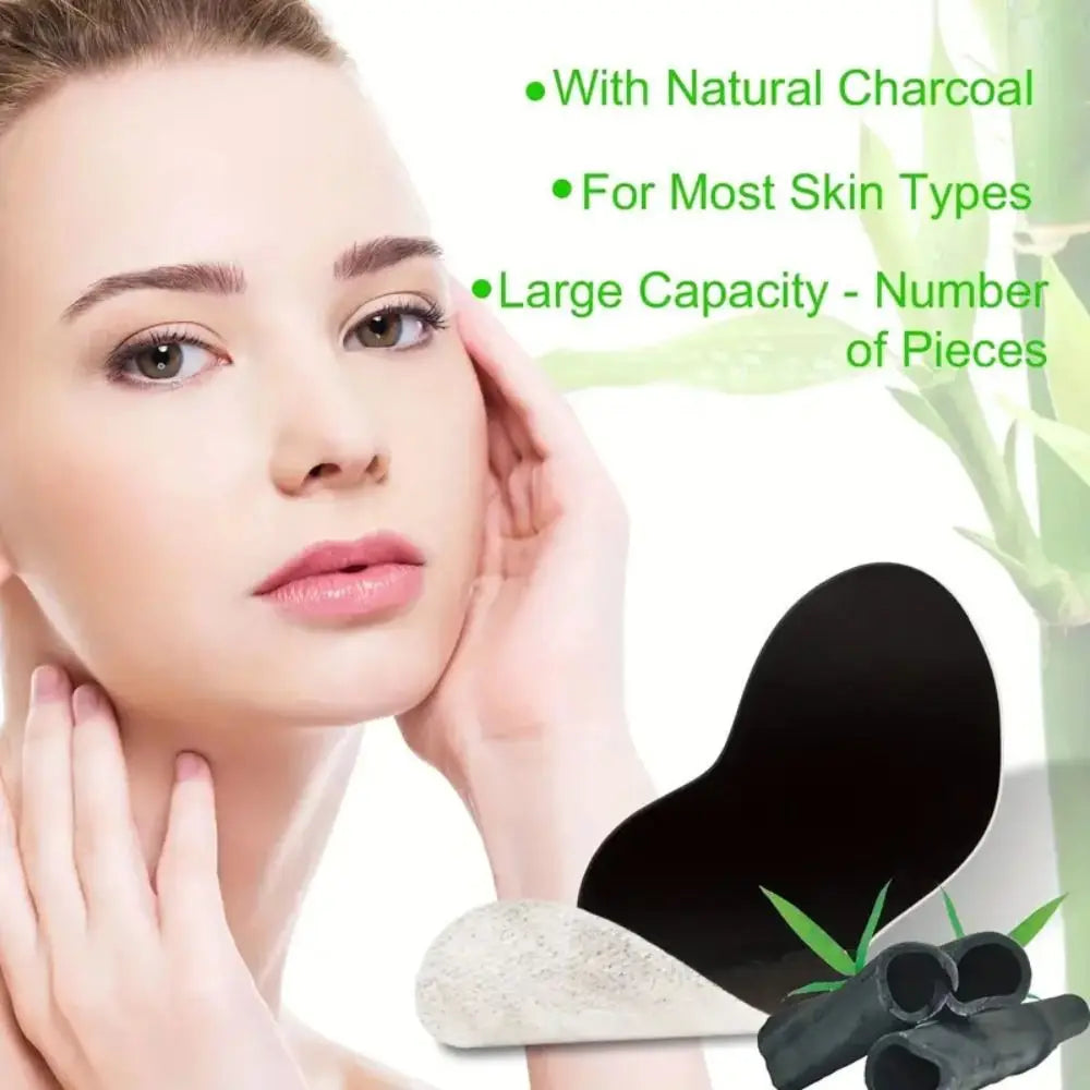 10PCS New Deep Cleaning Nose Patch Shrink Pore Bamboo Charcoal Blackhead Remover Shaped Black Nose Pore Strips Women Beauty
