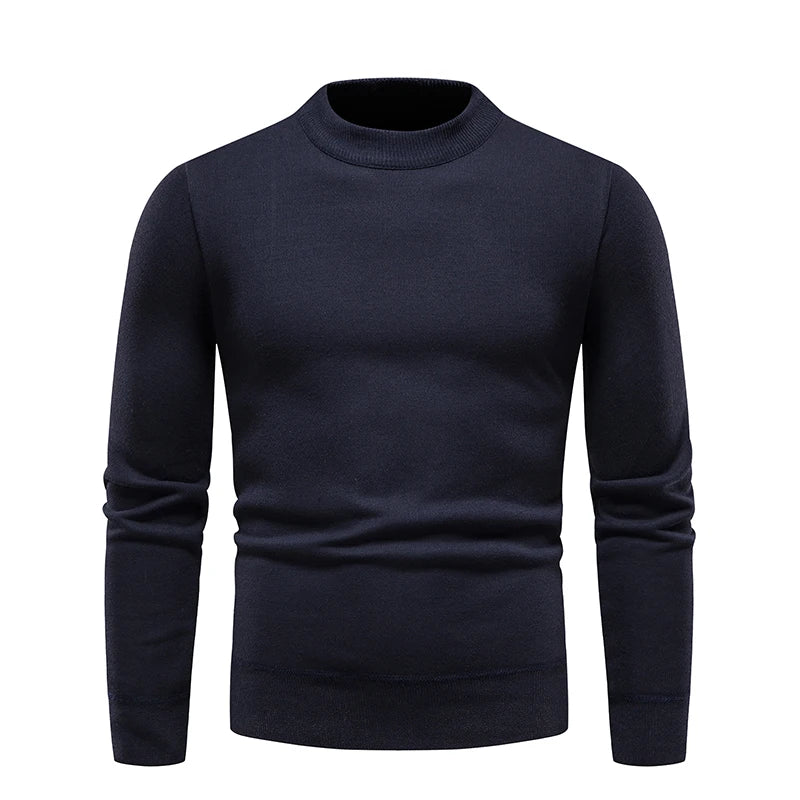 New Winter Turtleneck Sweater Thick Mens Casual Pullover Sweaters Solid Color Quality Warm Slim Turtleneck Sweaters Pullover Men