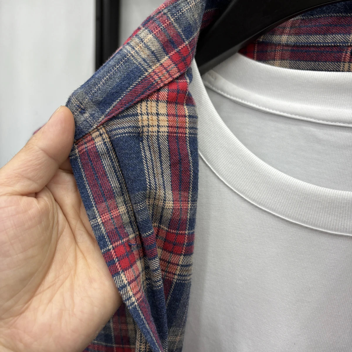 100Cotton High Quality Men's Lapel Contrast Plaid Long Sleeve Shirt Autumn New Matted Breathable Fashion Casual Trend Menswear