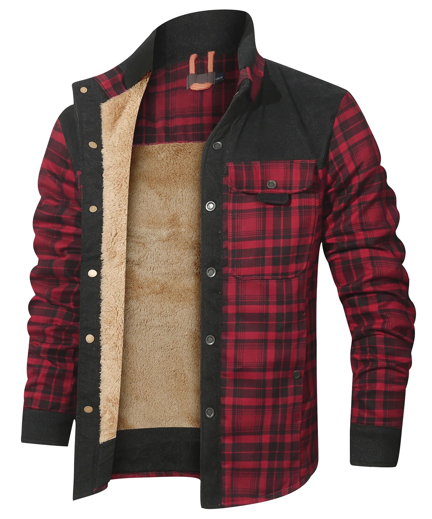 Men's Jackets Winter Windproof Warm Casual Bomber Coat Plaid Sherpa Lined Flannel Outdoor Classic Soft Jackets Men US Size